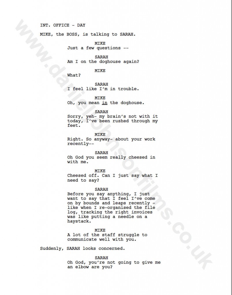 Showreel Script Ideas Daniel Johnson Films